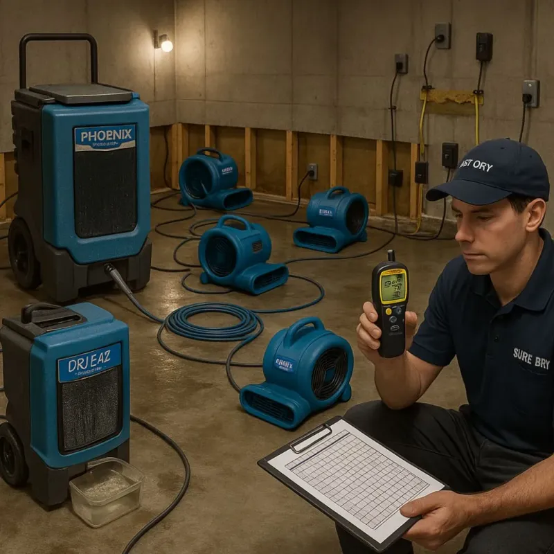Structural Drying and Dehumidification process in Farmington, MS